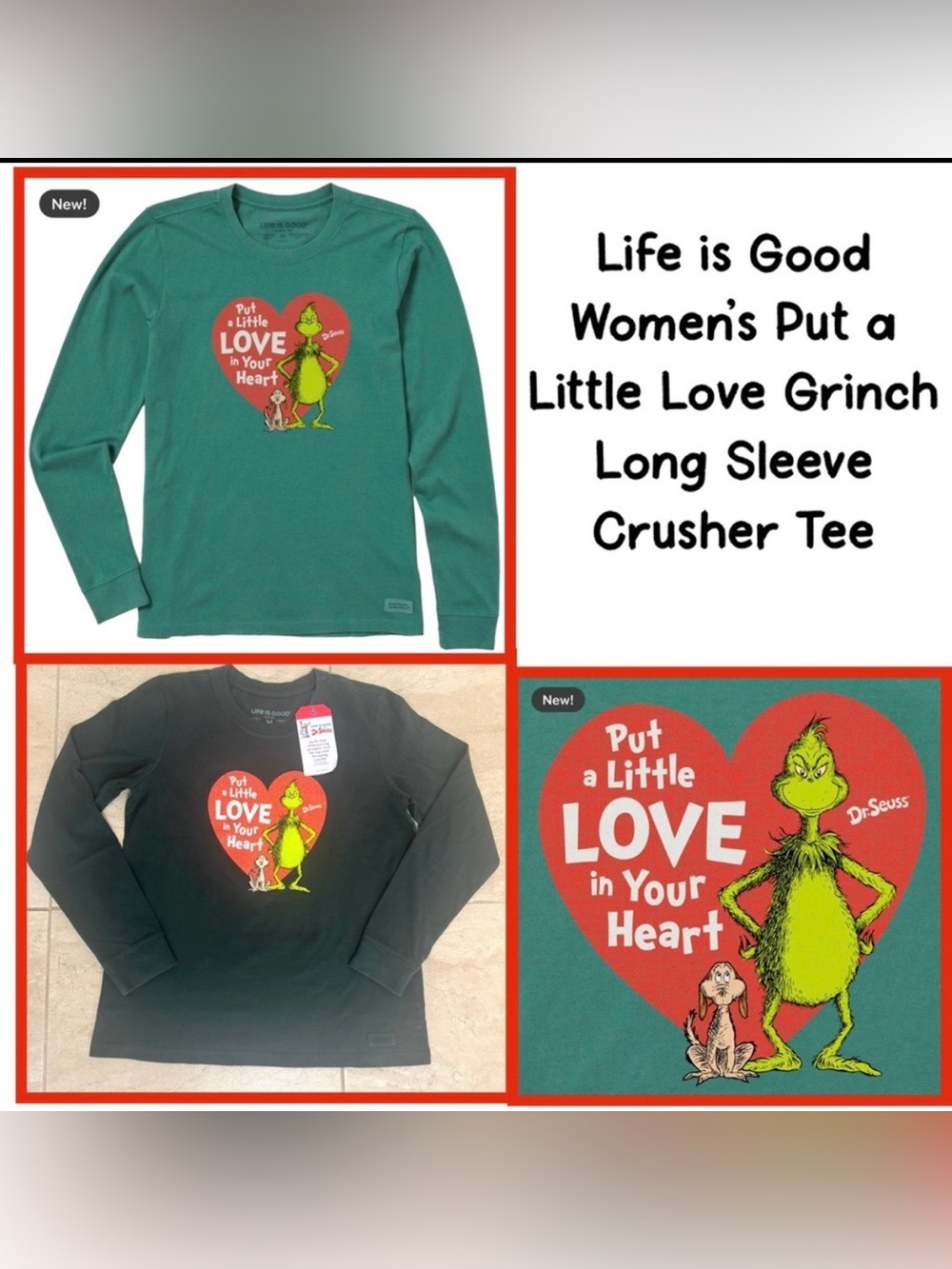 Life is Good Grinch Long Sleeve Crusher Tee